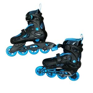RollerDerby Junior In-line Skates Blue Adjustable Used size 3-6